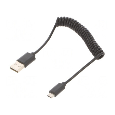 Cablu USB 2.0 Spirala, USB A la Micro USB, Conectori Auriti | Electronic-mag.ro | Componente Electronice