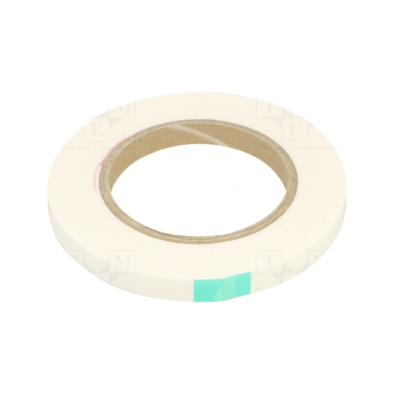 Bandă dublu adezivă albă 12mm x 5,5m x 1mm | Electronic-mag.ro | Componente Electronice