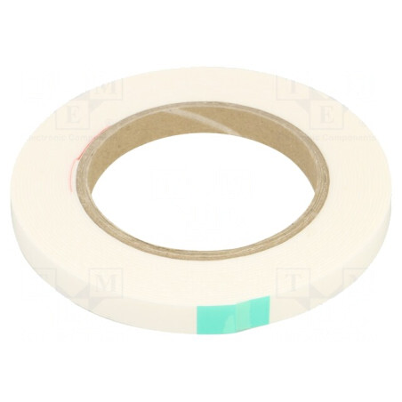 Bandă dublu adezivă albă 12mm x 5,5m x 1mm | Electronic-mag.ro | Componente Electronice