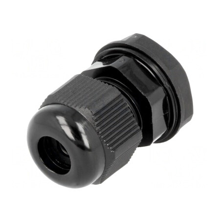 Garnitură etanșare PG9 IP68 neagră poliamidă | Electronic-mag.ro | Componente Electronice