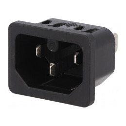 Conector Alimentare AC Soclu Tată 10A 250VAC IEC C16 | Electronic-mag.ro | Componente Electronice