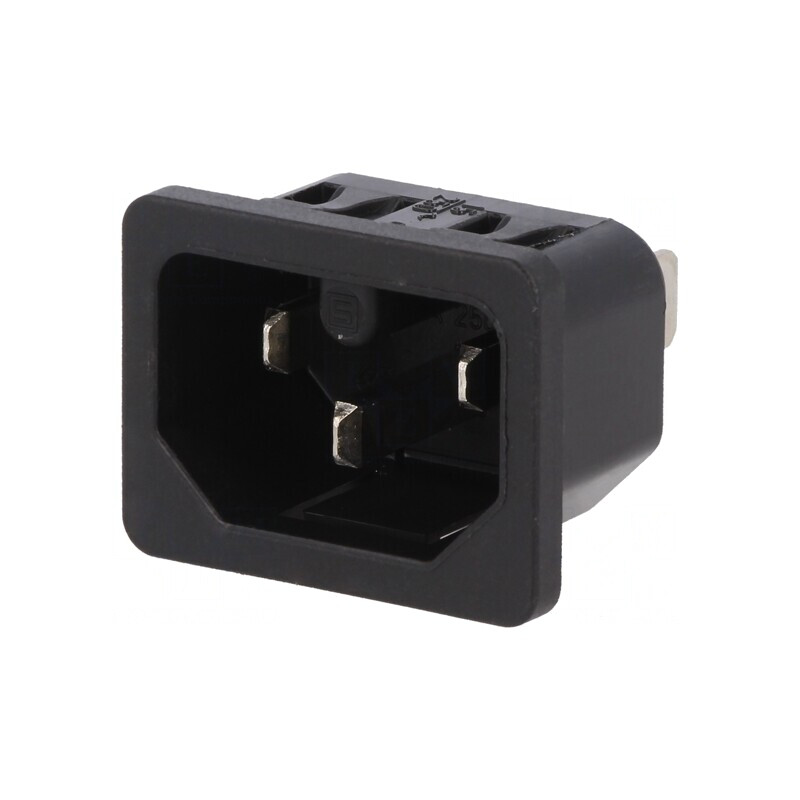 Conector Alimentare AC Soclu Tată 10A 250VAC IEC C16 | Electronic-mag.ro | Componente Electronice