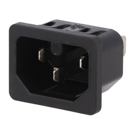 Conector Alimentare AC Soclu Tată 10A 250VAC IEC C16 | Electronic-mag.ro | Componente Electronice