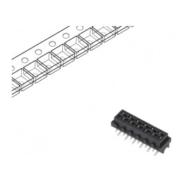 Micro-MaTch Soclu Mamă 12-Pin SMT 2x6 PCB