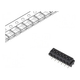 Micro-MaTch Soclu Mamă 12-Pin SMT 2x6 PCB | Electronic-mag.ro | Componente Electronice