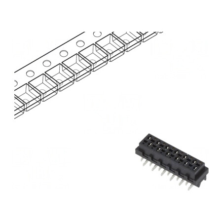 Micro-MaTch Soclu Mamă 12-Pin SMT 2x6 PCB | Electronic-mag.ro | Componente Electronice