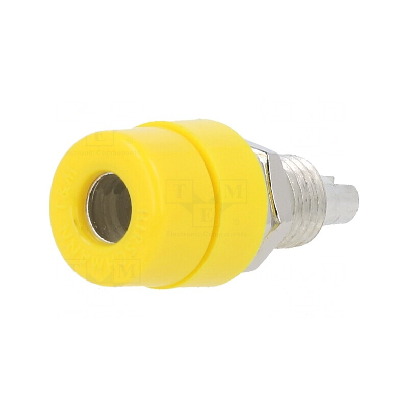 Soclu Banană 4mm Galben 32A 60VDC | Electronic-mag.ro | Componente Electronice