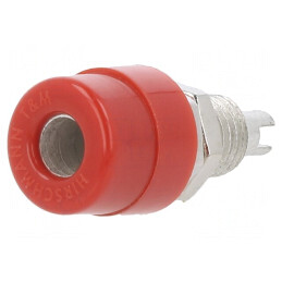 Soclu banană 4mm roșu 32A 60VDC 23,5mm | Electronic-mag.ro | Componente Electronice