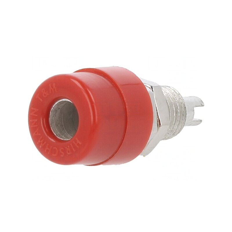 Soclu banană 4mm roșu 32A 60VDC 23,5mm | Electronic-mag.ro | Componente Electronice