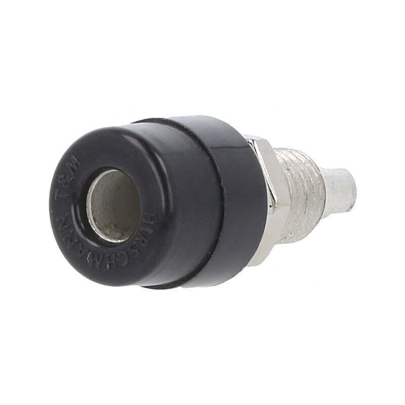 Soclu banană 4mm 32A 60VDC negru 23.5mm | Electronic-mag.ro | Componente Electronice