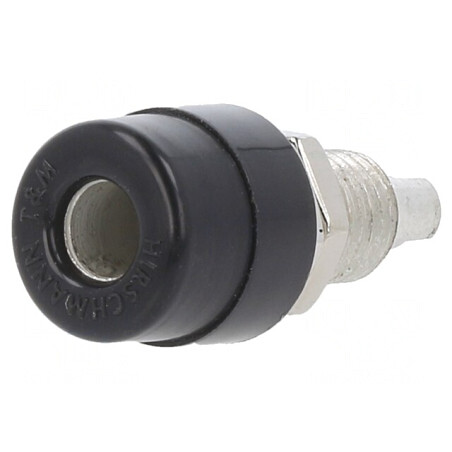 Soclu banană 4mm 32A 60VDC negru 23.5mm | Electronic-mag.ro | Componente Electronice