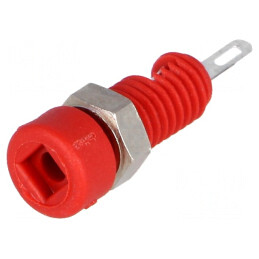 Soclu Banană 2mm 6A Roșu Pe Panou | Electronic-mag.ro | Componente Electronice