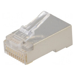 Mufă RJ50 10P10C Ecranată Aurită pentru Cablu IDC | Electronic-mag.ro | Componente Electronice