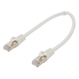 Patch cord S/FTP 6a LSZH alb 0,25m Cablexpert | Electronic-mag.ro | Componente Electronice