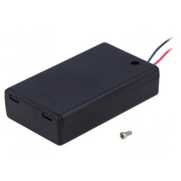 Suport Baterii AAA 3x cu Comutator și Cabluri Negre 150mm | Electronic-mag.ro | Componente Electronice