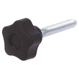 Buton de reglare negru Ø 25mm M6 40mm H 19mm | Electronic-mag.ro | Componente Electronice