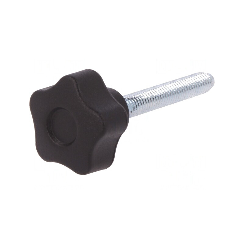 Buton de reglare negru Ø 25mm M6 40mm H 19mm | Electronic-mag.ro | Componente Electronice