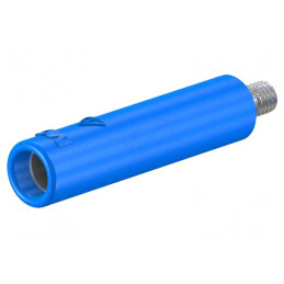 Soclu Banană 4mm 32A Albastru Nichelat 29,5mm | Electronic-mag.ro | Componente Electronice