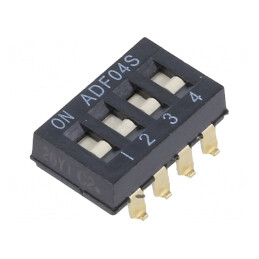 Comutator DIP-SWITCH 4 Secțiuni ON-OFF 24VDC | Electronic-mag.ro | Componente Electronice