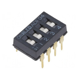 Comutator DIP-SWITCH 4 Secțiuni OFF-ON 24V 0.025A | Electronic-mag.ro | Componente Electronice