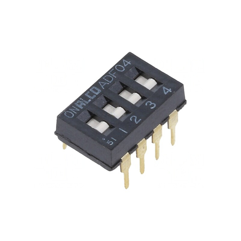 Comutator DIP-SWITCH 4 Secțiuni OFF-ON 24V 0.025A | Electronic-mag.ro | Componente Electronice