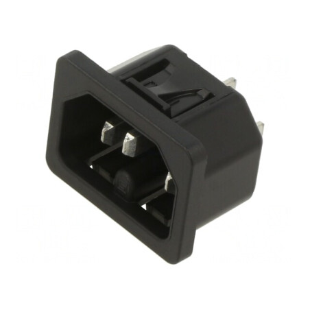 Conector Alimentare AC 10A 250VAC IEC 60320 C16 | Electronic-mag.ro | Componente Electronice