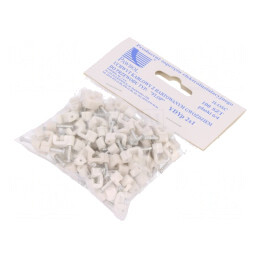 Element de susținere cablu plat alb 2x1 100 buc. | Electronic-mag.ro | Componente Electronice