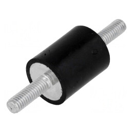 Atenuator de Vibrații M6 20mm Guma 25mm 310N 50N/mm | Electronic-mag.ro | Componente Electronice