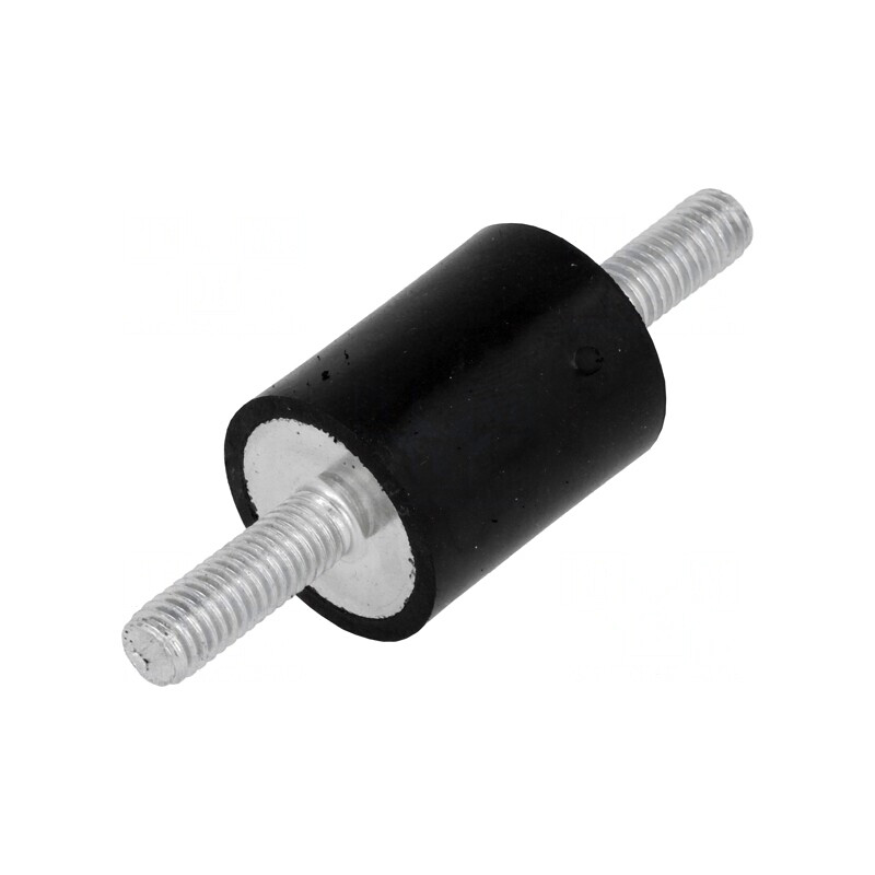 Atenuator de Vibrații M6 20mm Guma 25mm 310N 50N/mm | Electronic-mag.ro | Componente Electronice