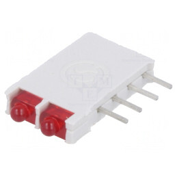 LED roșu 1,8mm 2 diode 10mA 2V