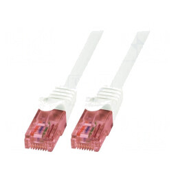 Patch Cord UTP Cat6 Alb 250mm RJ45