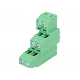 Regletă de Conexiuni PCB 90° 3,81mm 6 Piste | Electronic-mag.ro | Componente Electronice
