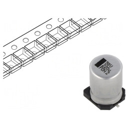 Condensator Electrolitic SMD 220uF 50V 10x10x14mm | Electronic-mag.ro | Componente Electronice