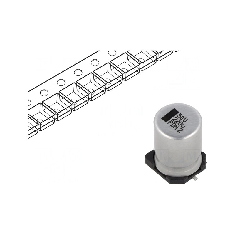Condensator Electrolitic SMD 220uF 50V 10x10x14mm | Electronic-mag.ro | Componente Electronice