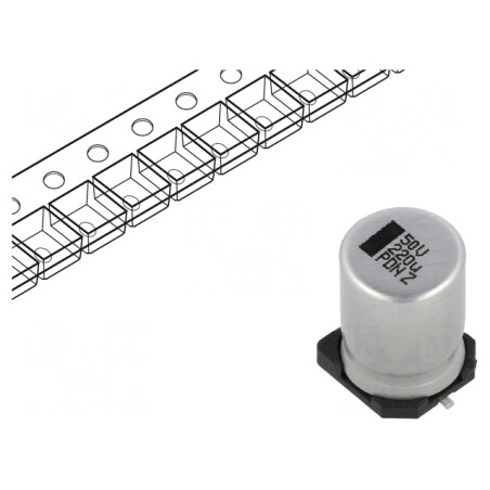 Condensator Electrolitic SMD 220uF 50V 10x10x14mm | Electronic-mag.ro | Componente Electronice