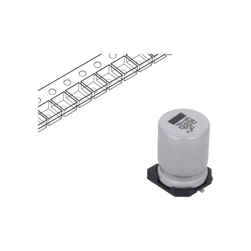 Condensator Electrolitic SMD 100uF 63V 10x10x14mm ±20% | Electronic-mag.ro | Componente Electronice Condensator Electrolitic SMD 100uF 63V 10x10x14mm ±20% | Electronic-mag.ro | Componente Electronice