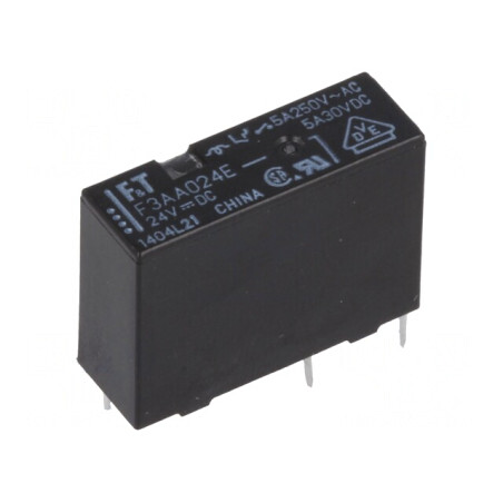 Releu Electromagnetic 24VDC 5A SPST-NO | Electronic-mag.ro | Componente Electronice
