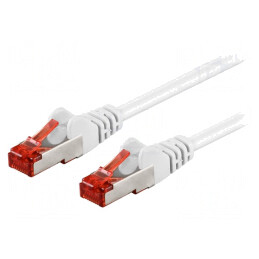Cablu Patch S/FTP Cat6 Alb 0.5m | Electronic-mag.ro | Componente Electronice