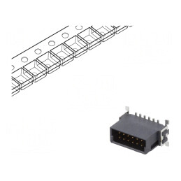 Conector PCB-PCB 12 PIN 1,27mm Termoplast