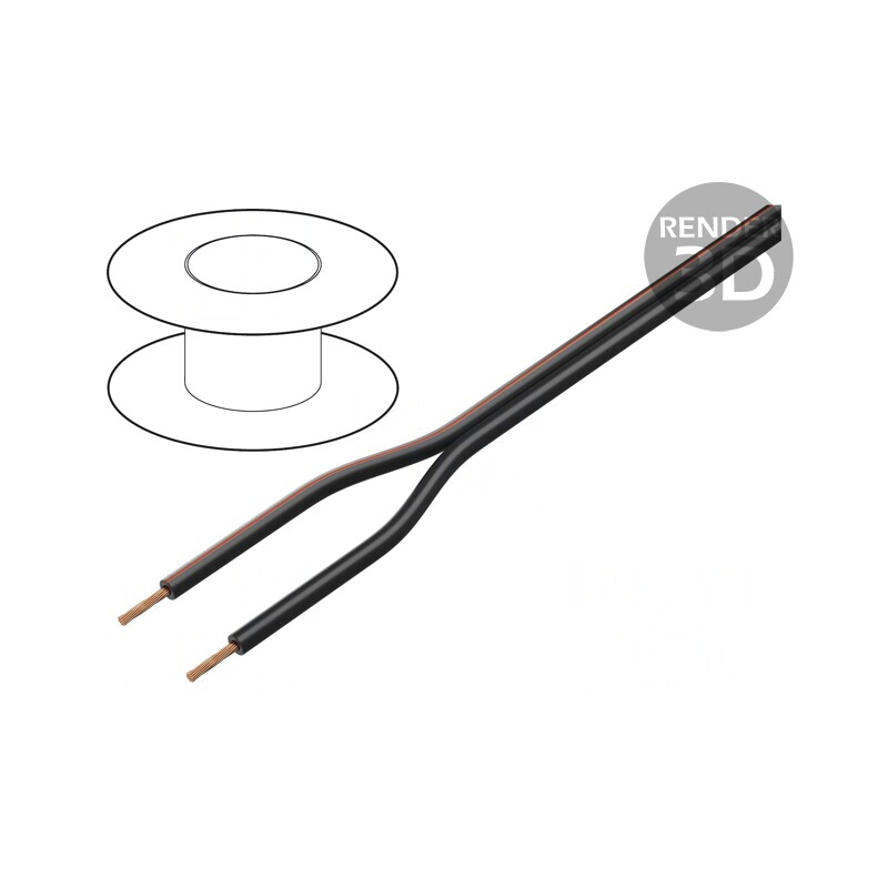 Cablu Difuzor 2x1mm2 OFC Negru Neecranat PVC | Electronic-mag.ro | Componente Electronice
