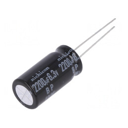 Condensator Electrolitic Bipolar THT 2200uF 6.3V 10x20mm | Electronic-mag.ro | Componente Electronice
