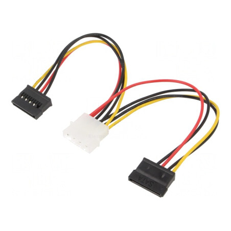Cablu de Alimentare SATA Molex la SATA 0,15m | Electronic-mag.ro | Componente Electronice
