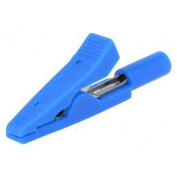 Bornă Crocodil 10A 60VDC Albastră 41.5mm | Electronic-mag.ro | Componente Electronice