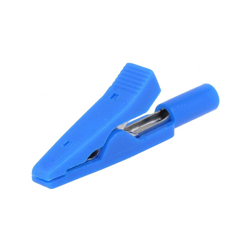 Bornă Crocodil 10A 60VDC Albastră 41.5mm | Electronic-mag.ro | Componente Electronice