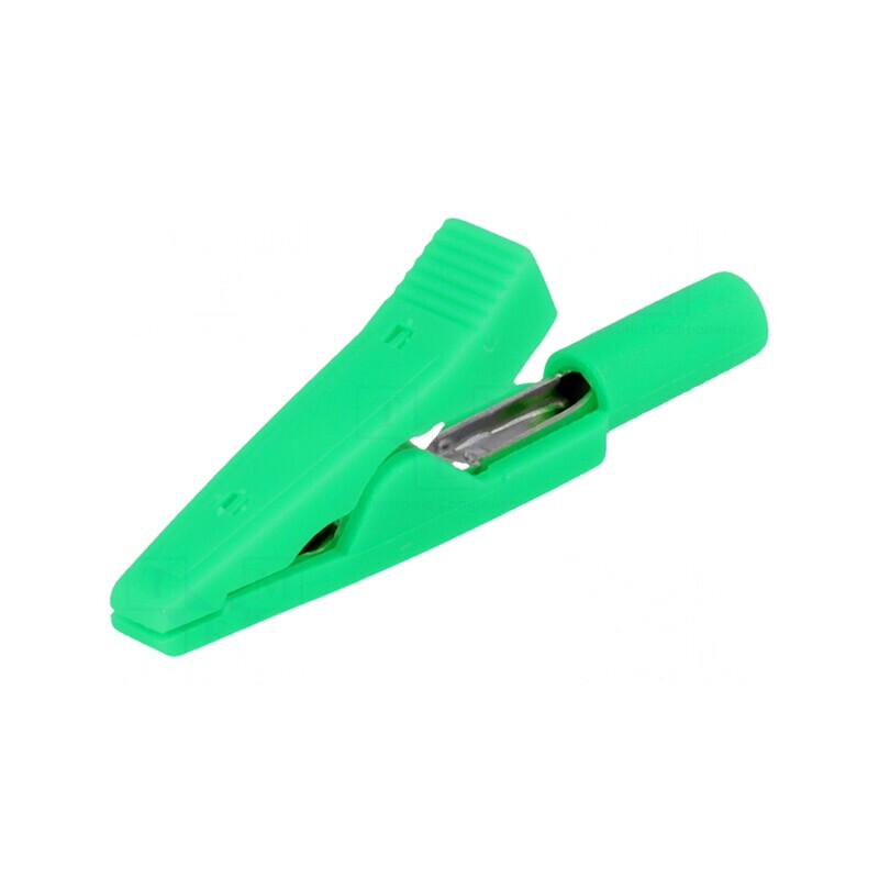 Bornă crocodil verde 10A 60V 41,5mm | Electronic-mag.ro | Componente Electronice