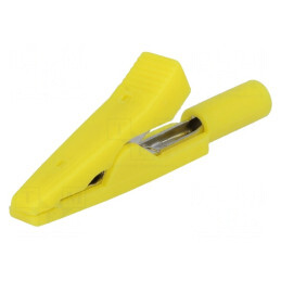 Bornă crocodil galbenă 10A 60VDC 41.5mm | Electronic-mag.ro | Componente Electronice