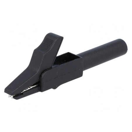 Bornă crocodil neagră 15A 12mm | Electronic-mag.ro | Componente Electronice