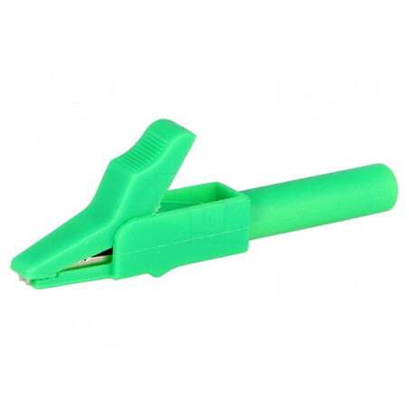 Bornă crocodil verde 15A 12mm | Electronic-mag.ro | Componente Electronice