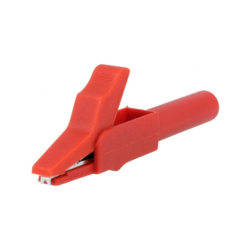 Bornă crocodil 15A roşie 12mm | Electronic-mag.ro | Componente Electronice
