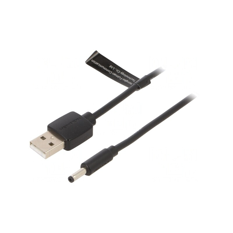 Cablu USB A la DC 3,5/1,35 Negru 1m | Electronic-mag.ro | Componente Electronice